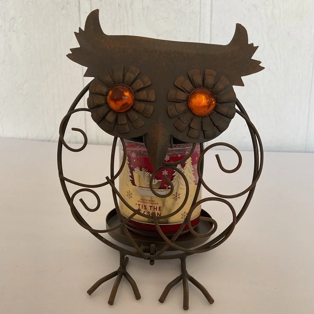 kohls Wrought Iron Metal Owl Candleholder.